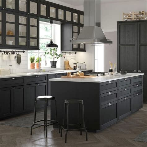 ikea black shaker cabinets